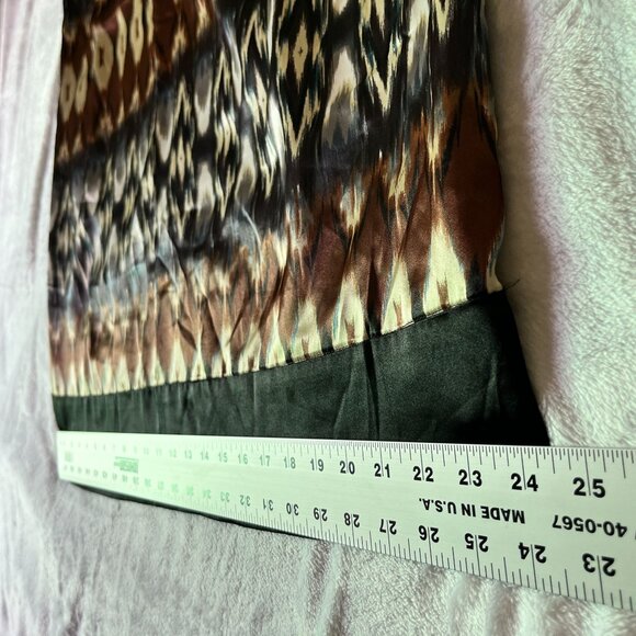 Signature By Robbie Bee Womens Size 16 Ikat Print Short Sleeve Dress Beaded Trim - Picture 8 of 11